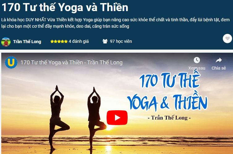 khóa học 170 tư thế yoga và thiền