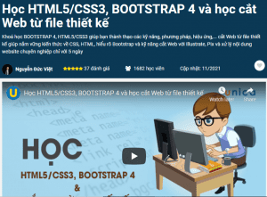 Học HTML5 CSS3 BOOTSTRAP 4 và học cắt Web từ file thiết kế