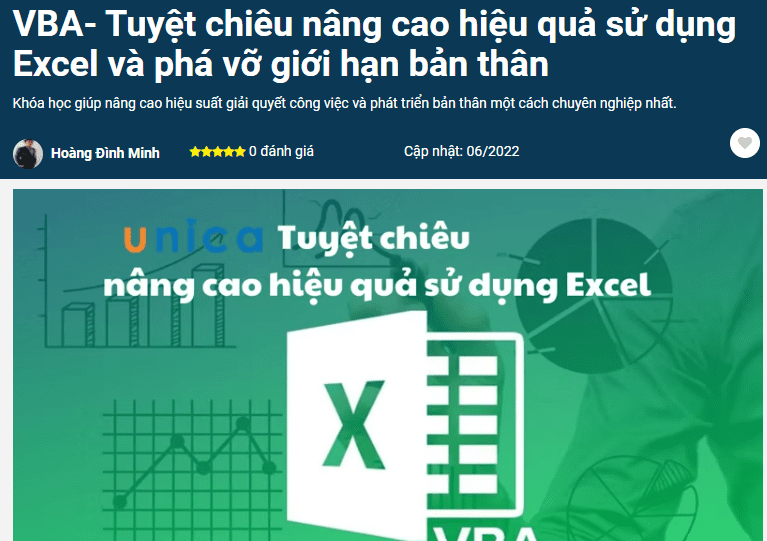 VBA- Tuyệt chiêu nâng cao hiệu quả sử dụng Excel và phá vỡ giới hạn bản thân
