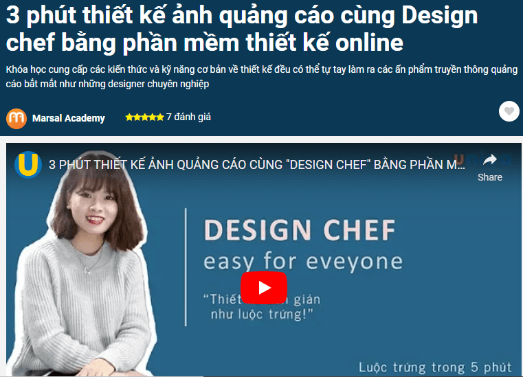 khóa học 3 phút thiết kế quảng cáo với design chef